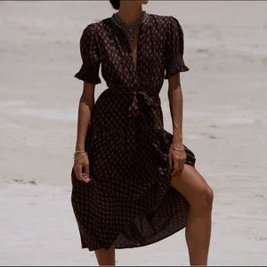 NWT Daughters of India Prairie Dress-Espresso-Sz XS